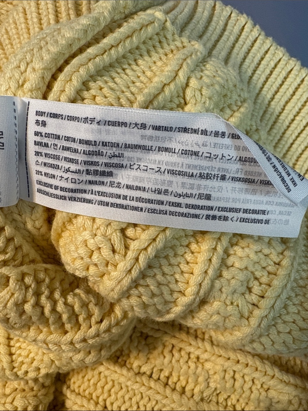 Abercrombie & Fitch Yellow Cable Knit Cropper Sweater Vest L - Picture 4 of 4